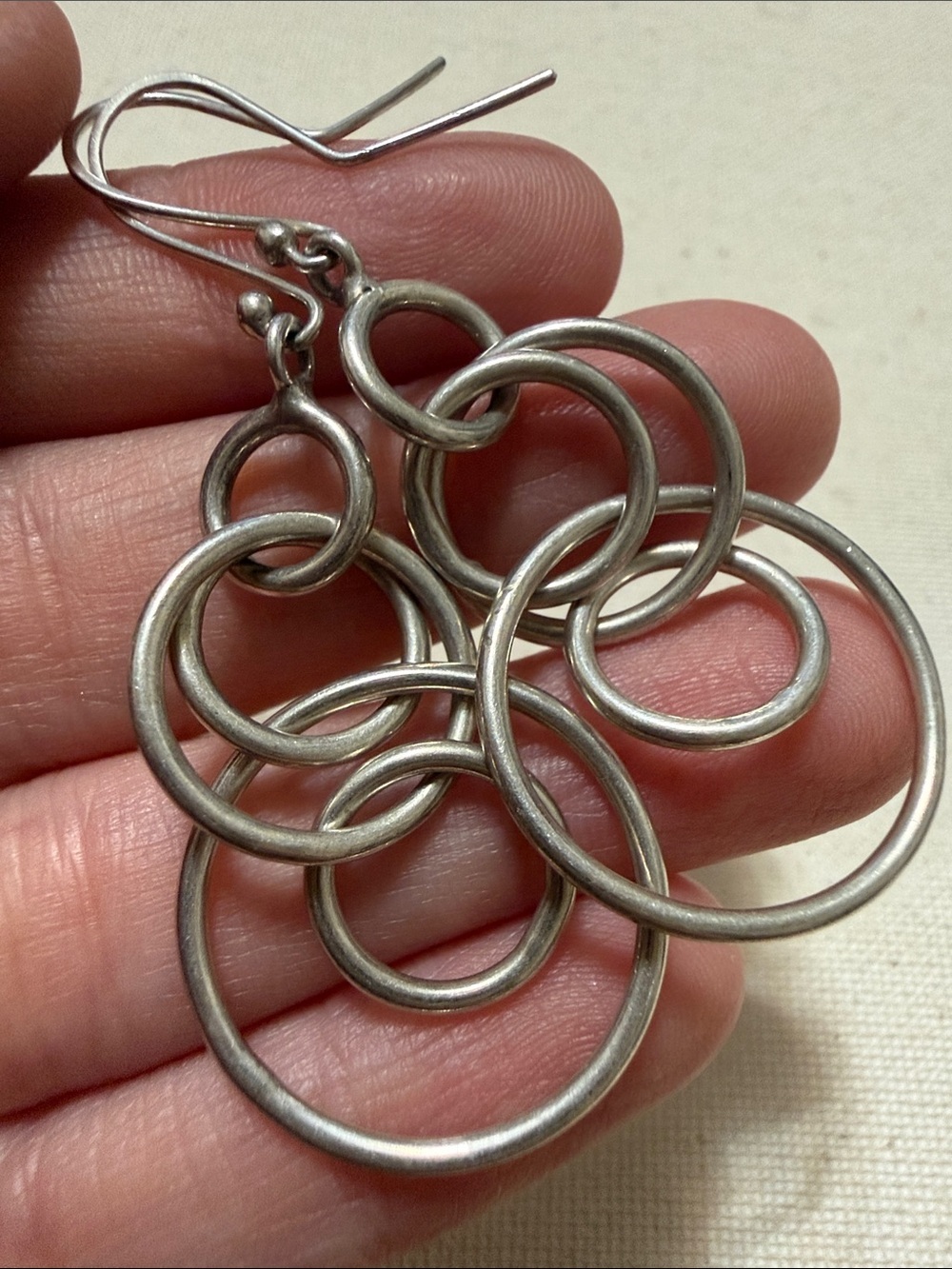 Sterling Silver Multi-Hoop Dangle Earrings